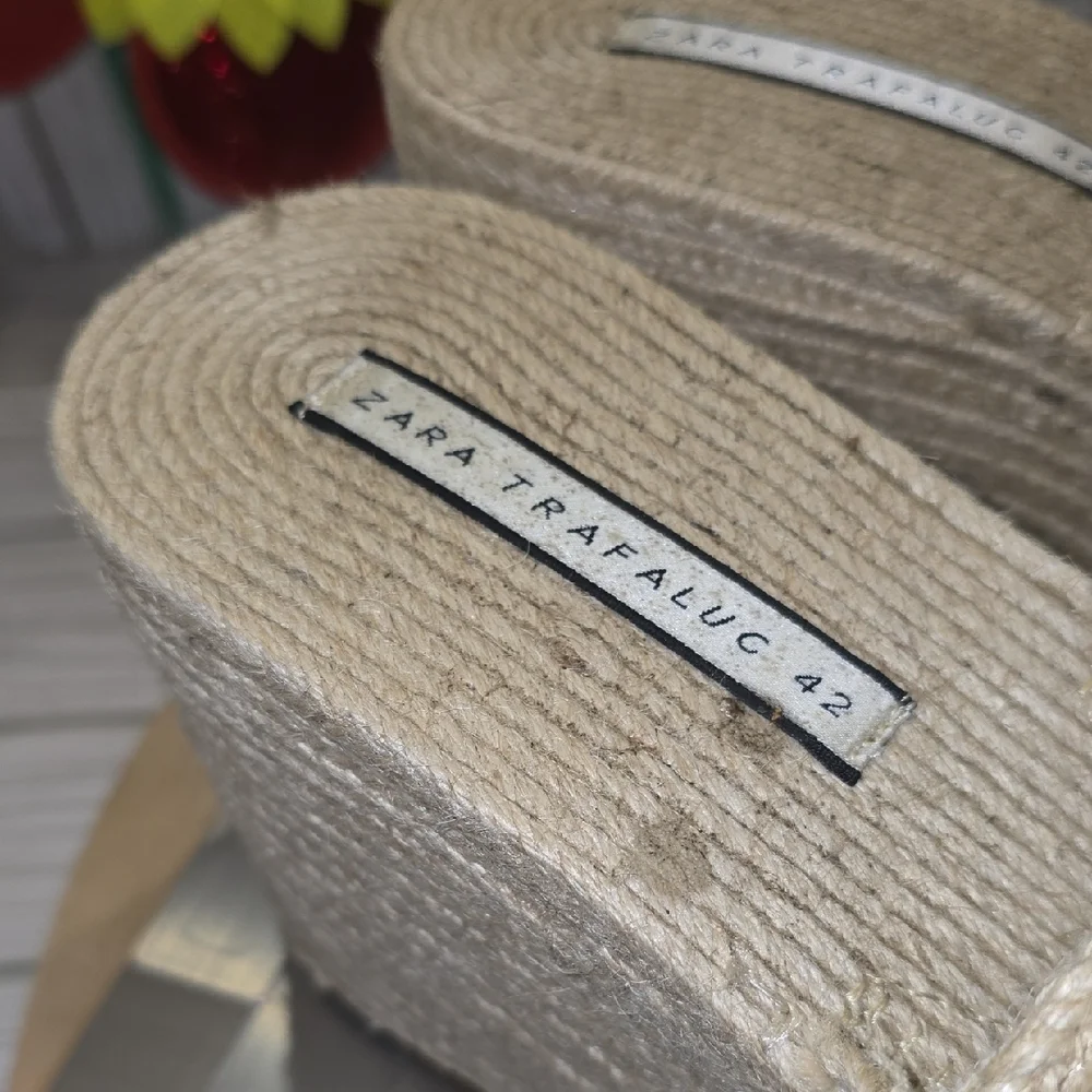 Zara Cream Wedge Espadrilles with‎ Chunky Sole